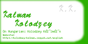 kalman kolodzey business card